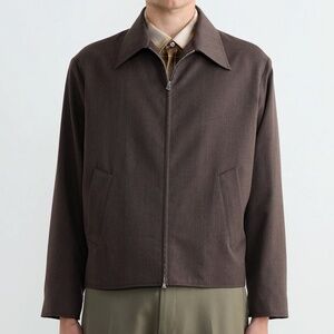 NWT Smock Mohawk General Store Zip Jacket Wool Gabardine in Brown Mélange XL